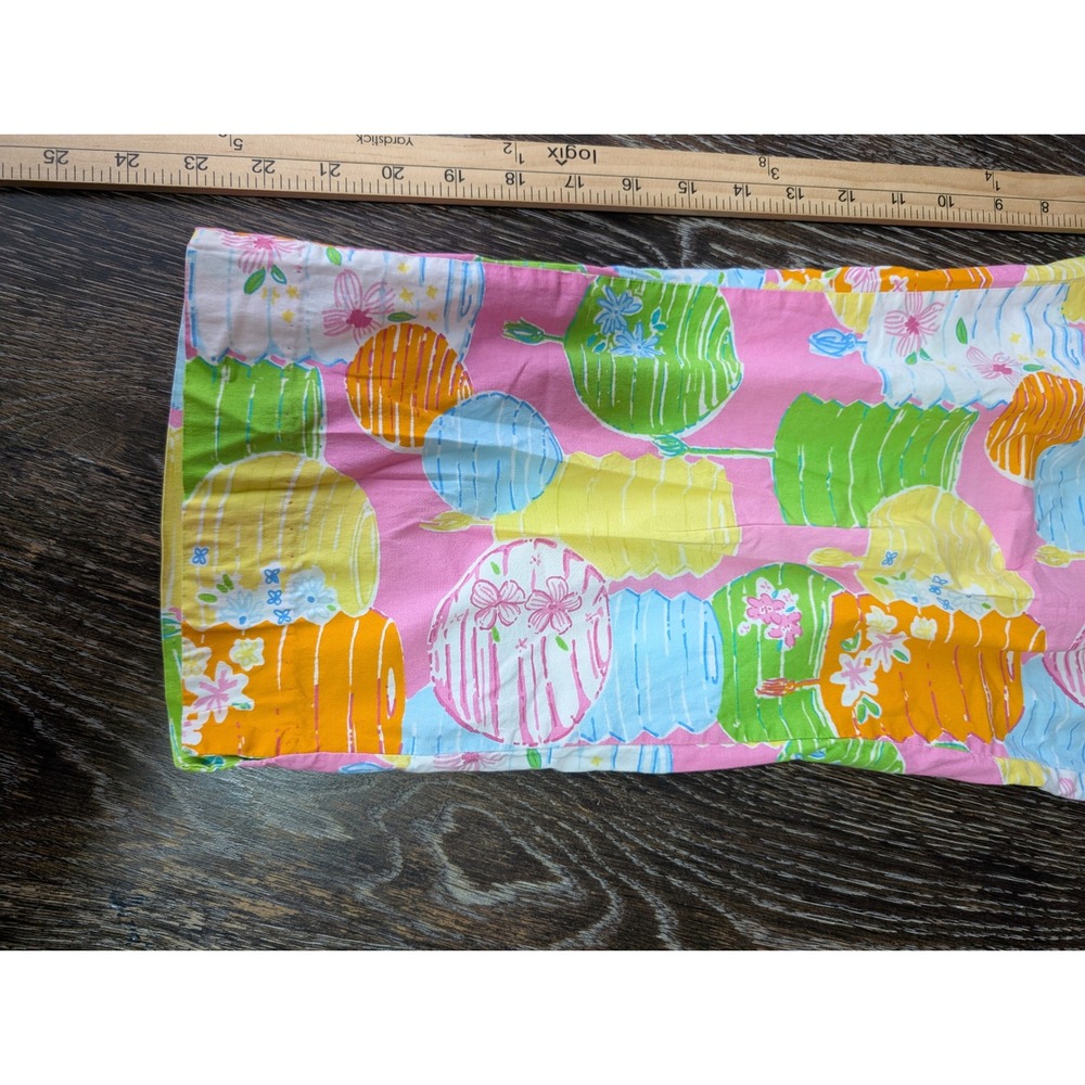Lilly Pulitzer Pink Chinese Lantern Print Cropped Straight Leg Pants Womens 12 - Picture 7 of 8